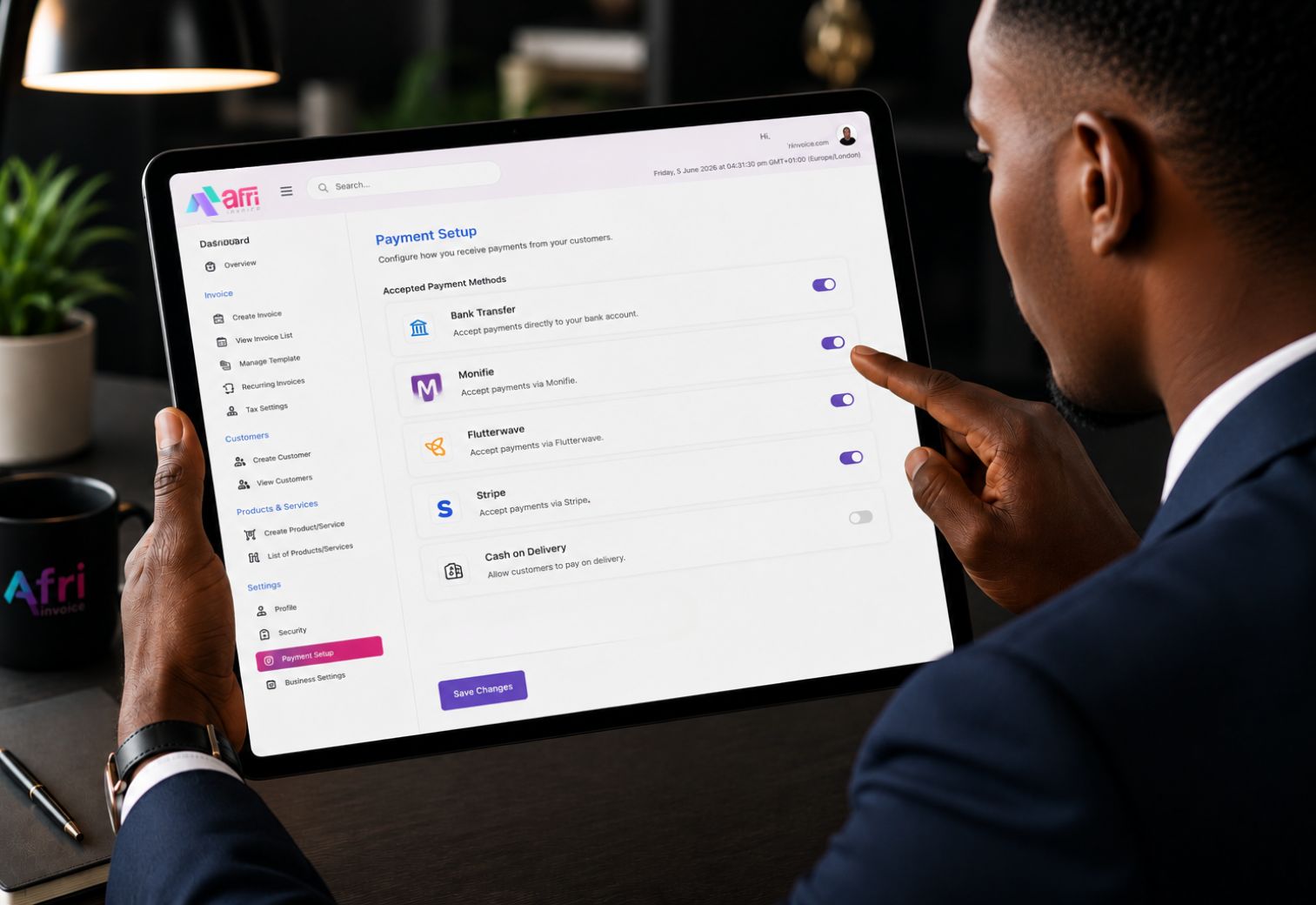 Payment setup